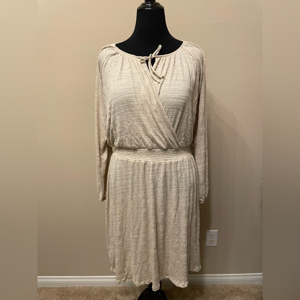 LuLaRoe Cream Knit Dress Perfect for Fall size XL keyhole neck